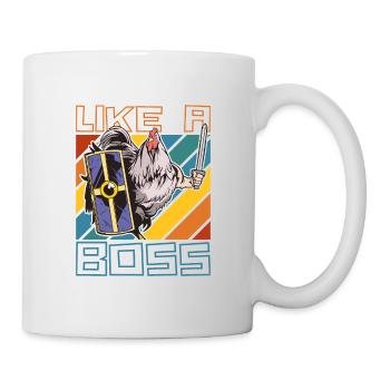 Comme un patron - Drôle de chevalier de poulet disant - Mug blanc - blanc - Droite