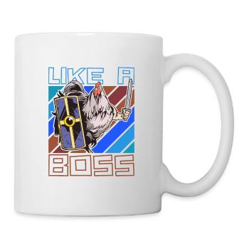 Comme un patron - Drôle de chevalier de poulet disant - Mug blanc - blanc - Droite