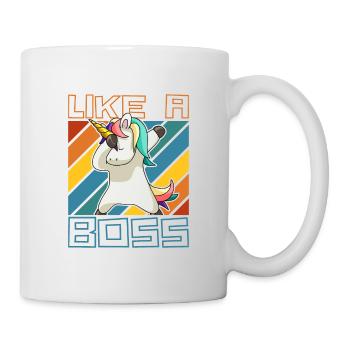Comme un patron - Drôle de licorne Dabbing Saying - Mug blanc - blanc - Droite