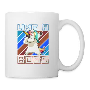Comme un patron - Drôle de licorne Dabbing Saying - Mug blanc - blanc - Droite
