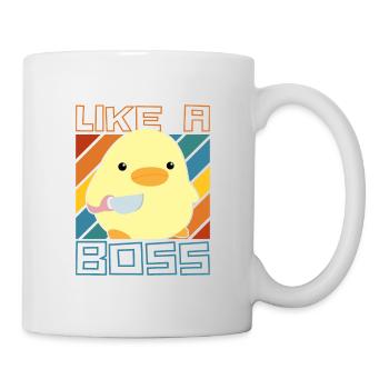 Comme un patron - Ente mit Messer Duck with Knife Meme - Mug blanc - blanc - Droite