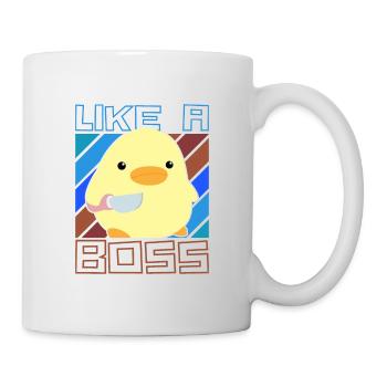Comme un patron - Ente mit Messer Duck with Knife Meme - Mug blanc - blanc - Droite