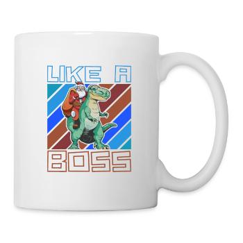 Like a Boss - Le Père Noël monte sur T-Rex - Mug blanc - blanc - Droite