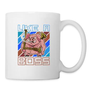 Like a Boss Funny Pig Ready for Battle - Mug - white - Right