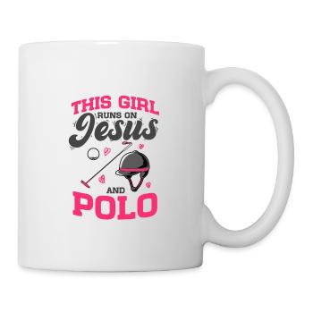 Polo Sports équestres Cette fille court sur Jésus et Polo - Mug blanc - blanc - Droite