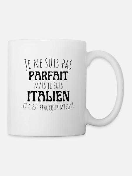 Je ne suis pas parfait mais italien, cadeau fierté - Mug blanc - blanc