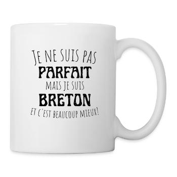 Je ne suis pas parfait mais breton, fier Bretagne - Mug blanc - blanc - Droite