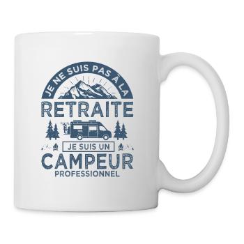 retraitre campeur camping car - Mug blanc - blanc - Droite