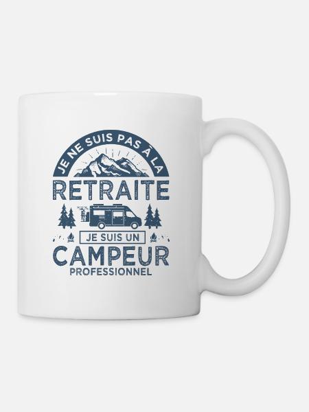 retraitre campeur camping car - Mug blanc - blanc