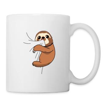 Sloth eats fabric - Mug - white - Right