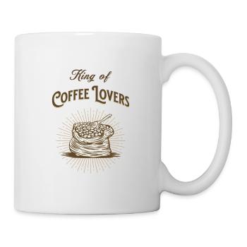 King of Coffee Lovers Retro Vintage Coffee Beans i - Mug - white - Right