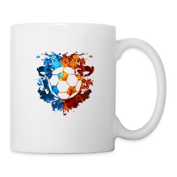 Football Rouge Bleu Feu Sport Amateurs de football - Mug blanc - blanc - Droite