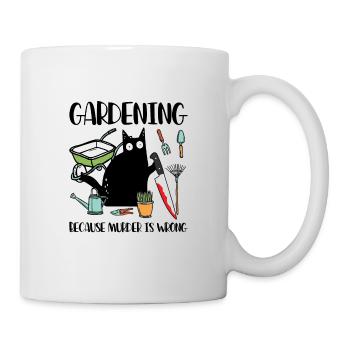 Gardening Because Murder Is Wrong Black Cat - Mug - white - Right