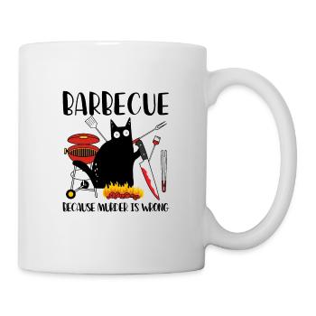 Barbecue Because Murder Is Wrong Black Cat - Mug - white - Right