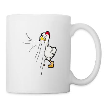 Bouchées de poulet en t-shirt Le poulet affamé mange - Mug blanc - blanc - Droite