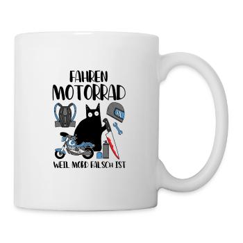 Motorrad Fahren Weil Mord Falsch Ist - Tasse - Weiß - Rechts