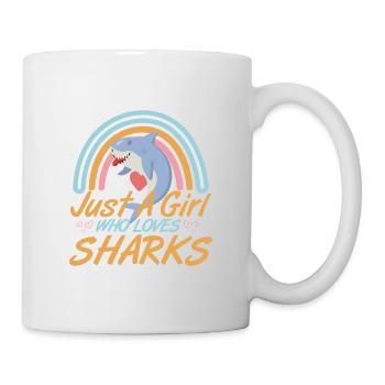 Girl loves Sharks - Tasse - Weiß - Rechts