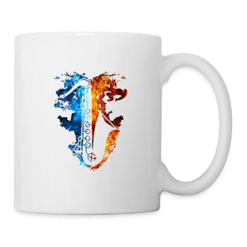 Saxophon Rot Blau Feuer Musikinstrument - Tasse - Weiß - Rechts