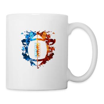 Football Rouge Bleu Feu Sports Amateurs de football - Mug blanc - blanc - Droite