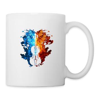 Violin Red Blue Fire Musical Instrument - Mug - white - Right