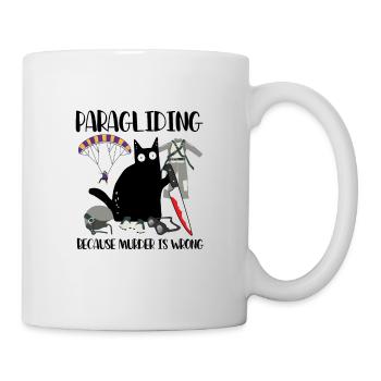 Paragliding Because Murder Is Wrong Black Cat - Mug - white - Right