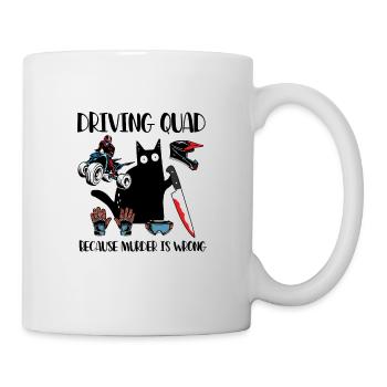 Quad parce que le meurtre est un mauvais chat noir - Mug blanc - blanc - Droite