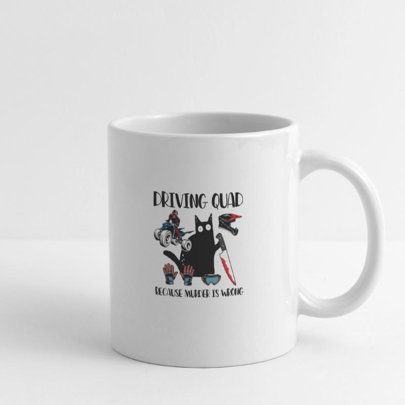 Quad Because Murder Is Wrong Schwarze Katze Tasse