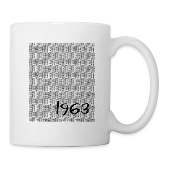 1963, 60. Geburtstag 2023, Jahrestag, Hochzeitstag - Tasse - Weiß - Rechts