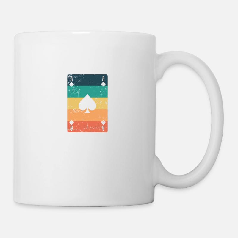 Pik Ass Poker oder Skat Kartenspiel Spiel - Tasse - Weiß