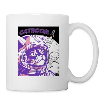 CATBOOM Comic Book Space Katzenexplosion - Tasse - Weiß - Rechts