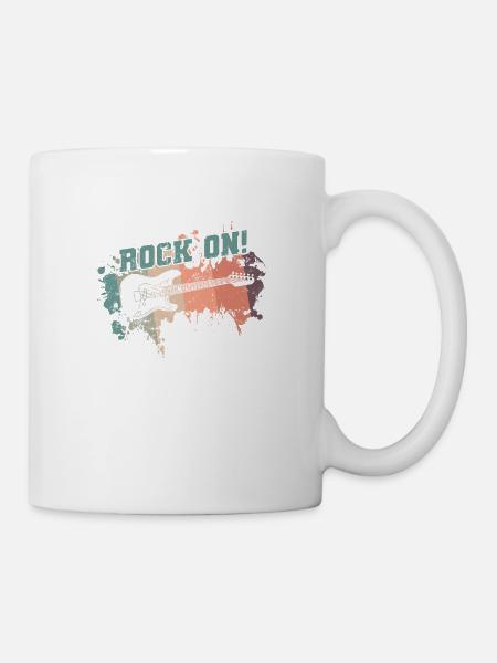 Rock on Musikstil Genre Gitarre Rockband - Tasse - Weiß