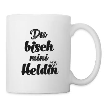Du bisch min Heldin Patentante fragen Schweiz - Tasse - Weiß - Rechts