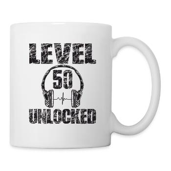 Level 50 Unlocked Geburtstagsgeschenk 50 Jahre - Tasse - Weiß - Rechts
