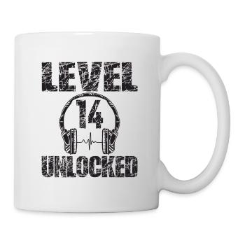 Level 14 Unlocked Geburtstagsgeschenk 14 Jahre - Tasse - Weiß - Rechts