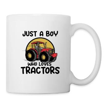 Just A Boy Who Loves Tractor Farm Tractor Farming - Mug - white - Right