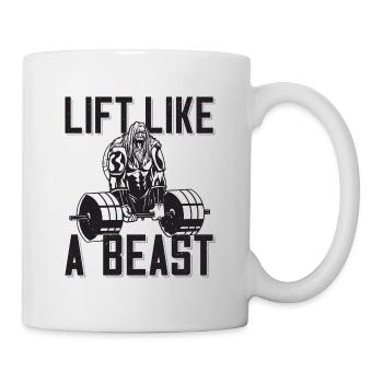 Bodybuilder Lift Like A Beast Outfit Langhantel - Tasse - Weiß - Rechts