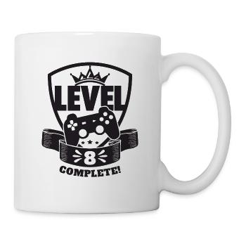 Level 8 Complete Geburtstagsgeschenk 8 Jahre Gamer - Tasse - Weiß - Rechts