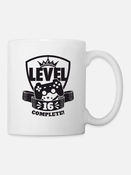 Level 16 Complete Geburtstagsgeschenk 16 Jahre - Tasse - Weiß
