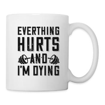 Bodybuilder disant que tout me fait mal barbell - Mug blanc - blanc - Droite