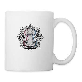 Yoga Dackel Hunde Mandala Lotusblume Meditation - Tasse - Weiß - Rechts