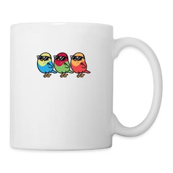 Drei Weiße Vögel Mit Sonnenbrille - Tasse - Weiß - Rechts