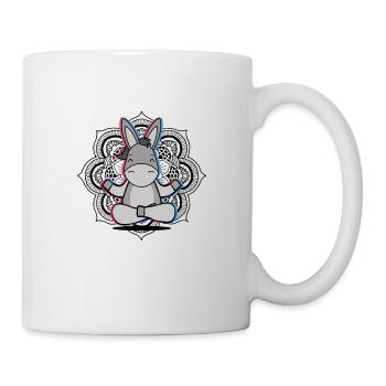 Yoga Esel Mandala Lotusblume Meditation Esel - Tasse - Weiß - Rechts