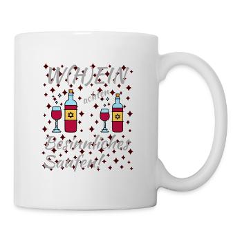 Wein Weihnachten Besinnliches Fest und saufen - Tasse - Weiß - Rechts