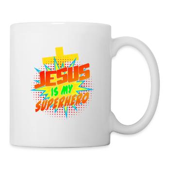Jesus is my King Superhero - Tasse - Weiß - Rechts