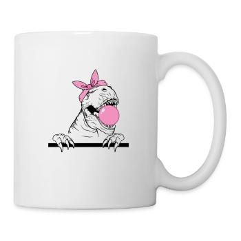 T-Rex mit Kaugummi Dino Dinosaurier kaut Kaugummi - Tasse - Weiß - Rechts
