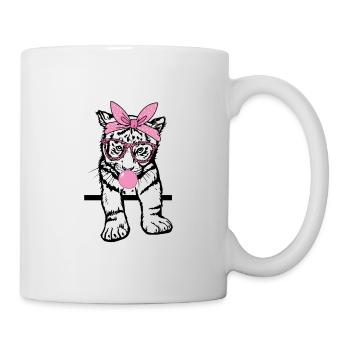 Le tigre mâche de la gomme - Mug blanc - blanc - Droite