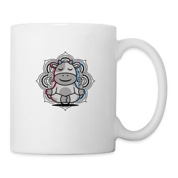 Yoga Rind Mandala Lotusblume Meditation Kuh - Tasse - Weiß - Rechts