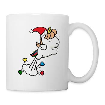 Licorne prout Noel - Mug blanc - blanc - Droite