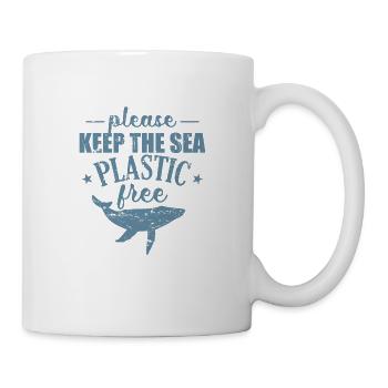 Please Keep the Sea Plastic Free Natur - Tasse - Weiß - Rechts