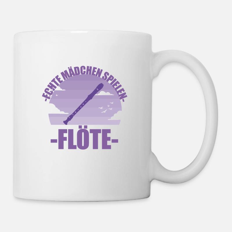 Flöte Musikerin Instrument Mädchen Geschenk - Tasse - Weiß